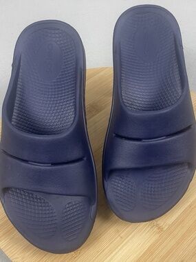 OOFOS OOahh Sport Recovery Slide Sandals Comfort Navy Blue Unisex Size M4/W6